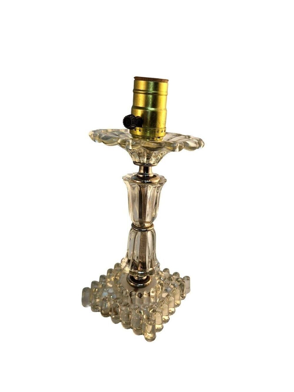 Two Glass Table Lamps with Brass Fixtures Decorative Lighting for Bedside or Liv - Picture 14 of 14